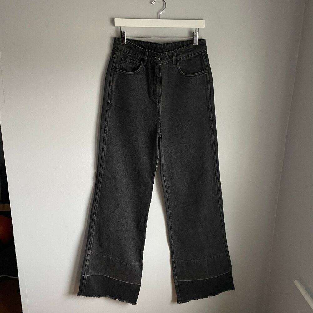 Robert Rodriguez Black High Waist Minimalist Boho Wide Leg Jeans size 28"